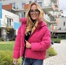 Moon Light kabát pink – Rövid női steppelt kabát csillogó díszítéssel – Innova Fashion – 3. kép